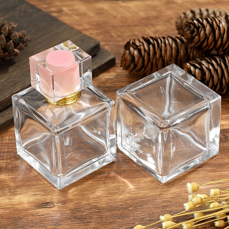 100ml Square Clear Glass Perfume Bottle