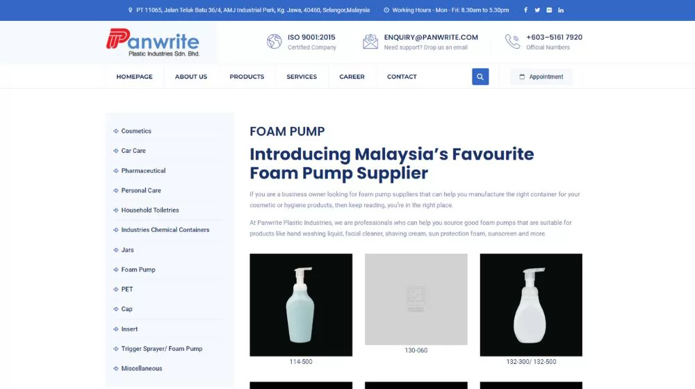 foam pump manufacturers in Malaysia