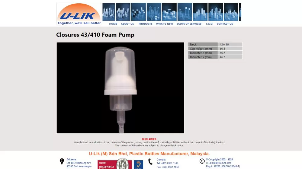 foam pump manufacturers in Malaysia