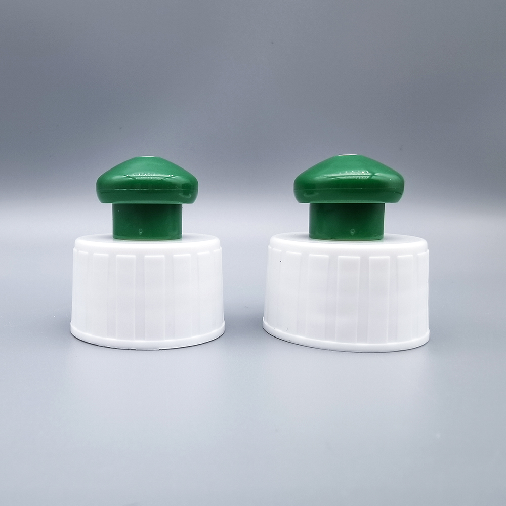 28/410 dark green and white color push pull cap for househould cleaning
