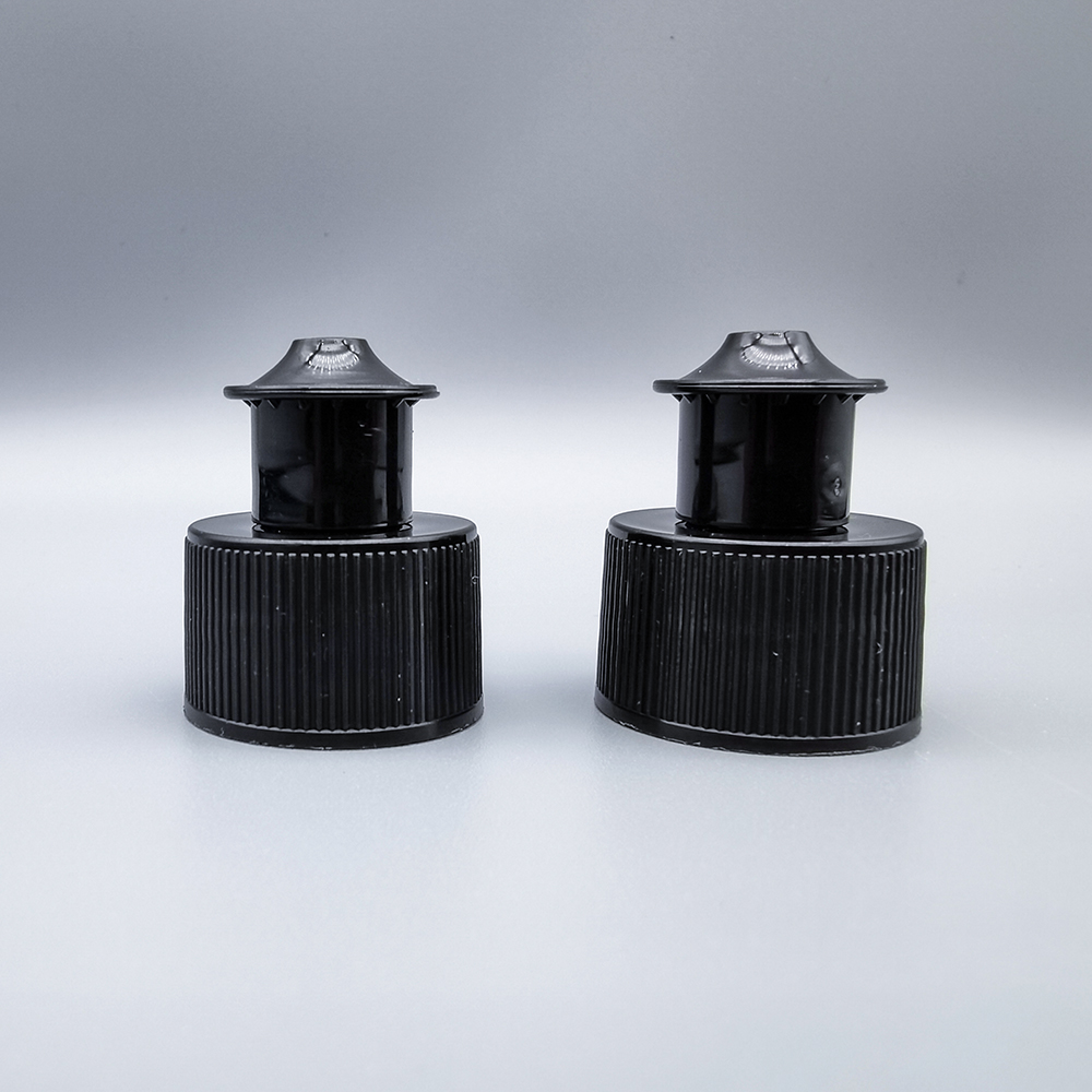 24/410 black color ribbed push pull cap for househould cleaning