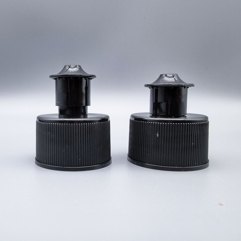 28/410 black color ribbed push pull cap for househould cleaning