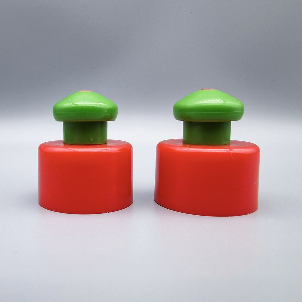 24/410 green and red color glossy push pull cap for househould cleaning