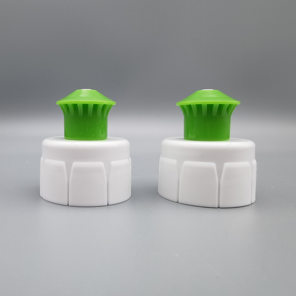 28/410 green and white color push pull cap for househould cleaning