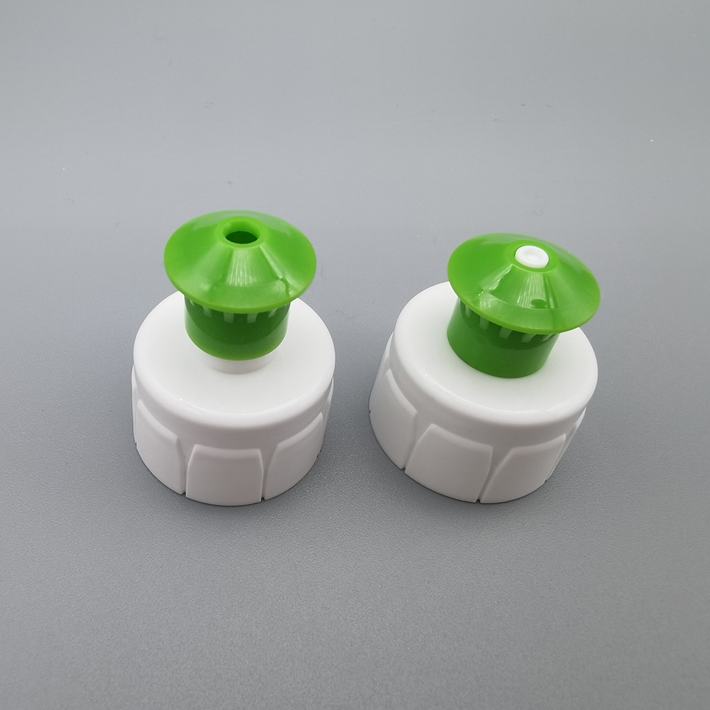 28/410 green and white color push pull cap for househould cleaning