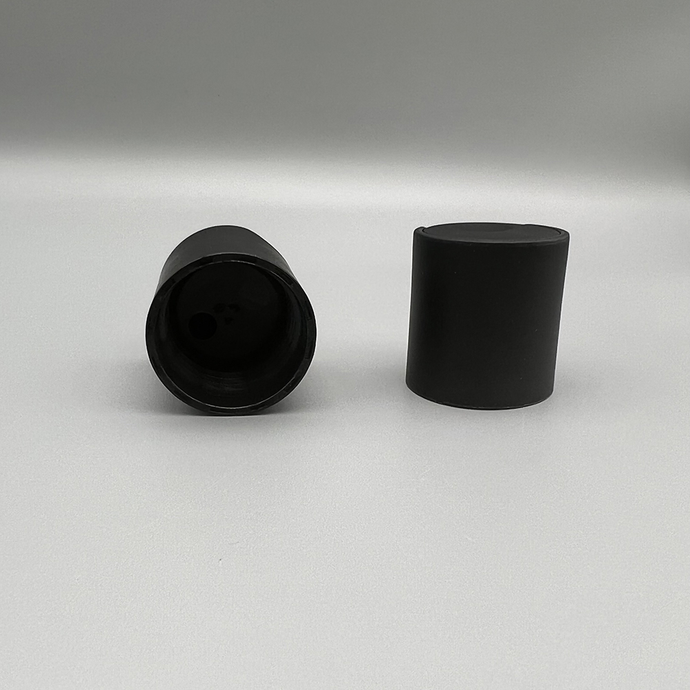 24/410 matte black plastic PP+PE disc top cap