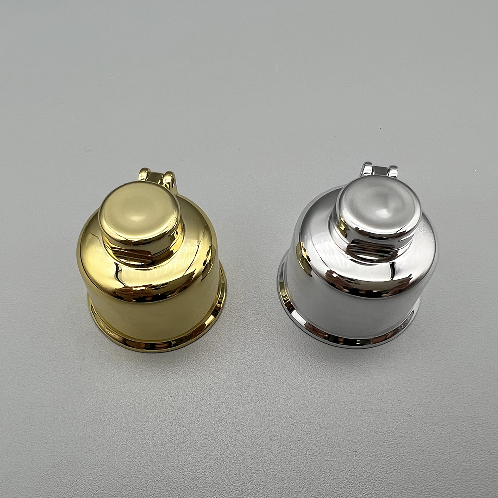 24/410 shiny gold/silver small flip top cap