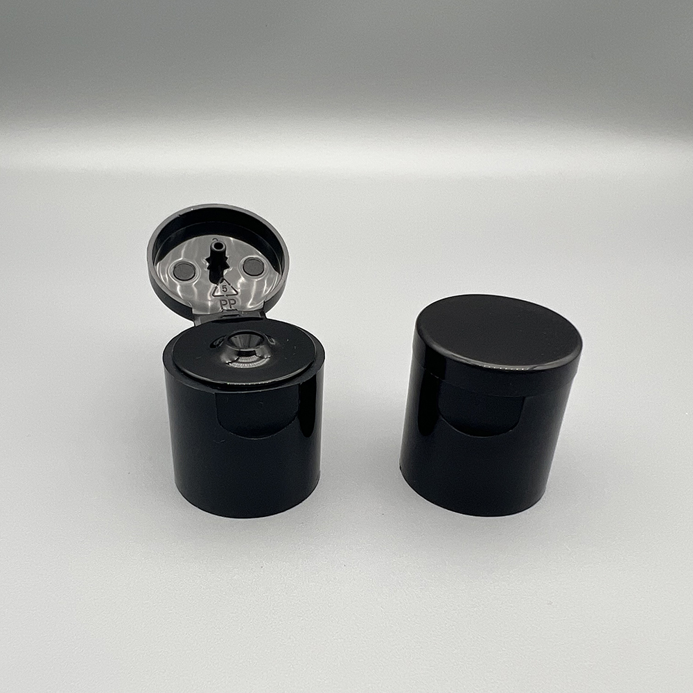 24/415 black color plastic PP flip top cap