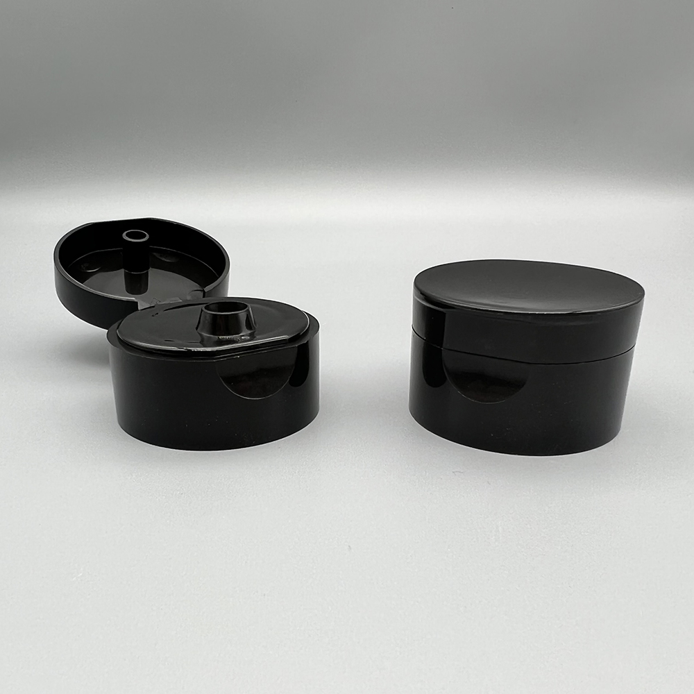 28/410 black color plastic PP double layer flip top cap