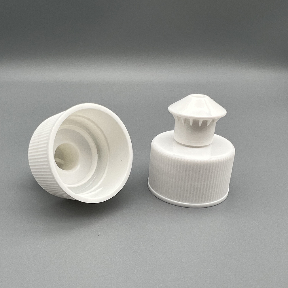 24/410 white color ribbed push pull cap for househould cleaning